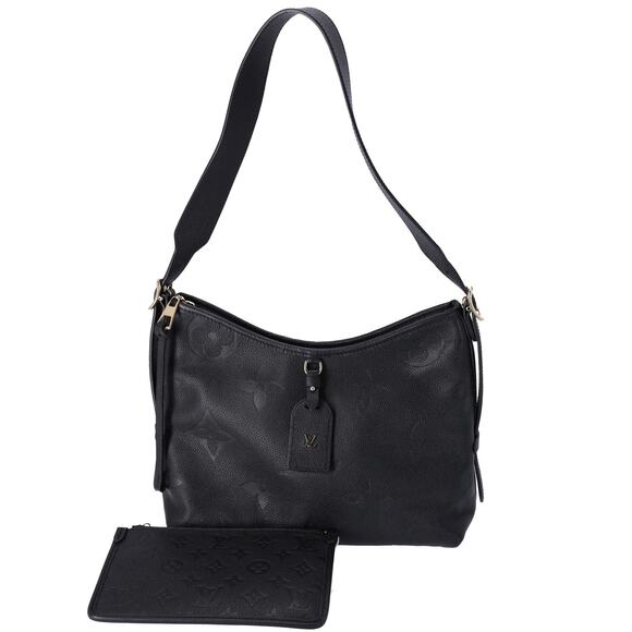 Louis Vuitton Carryall NM PM Monogram Empreinte Shoulder Bag M46288 Black - Picture 1 of 8